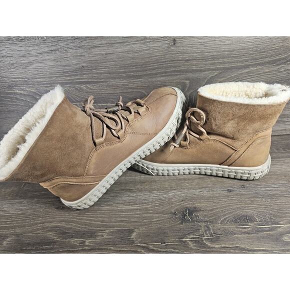 PAJAR Canada LIBERTY WOMENS WOOL INSULATED Tan Leather Ankle Winter BOOTS 8-8.5 - Picture 5 of 10